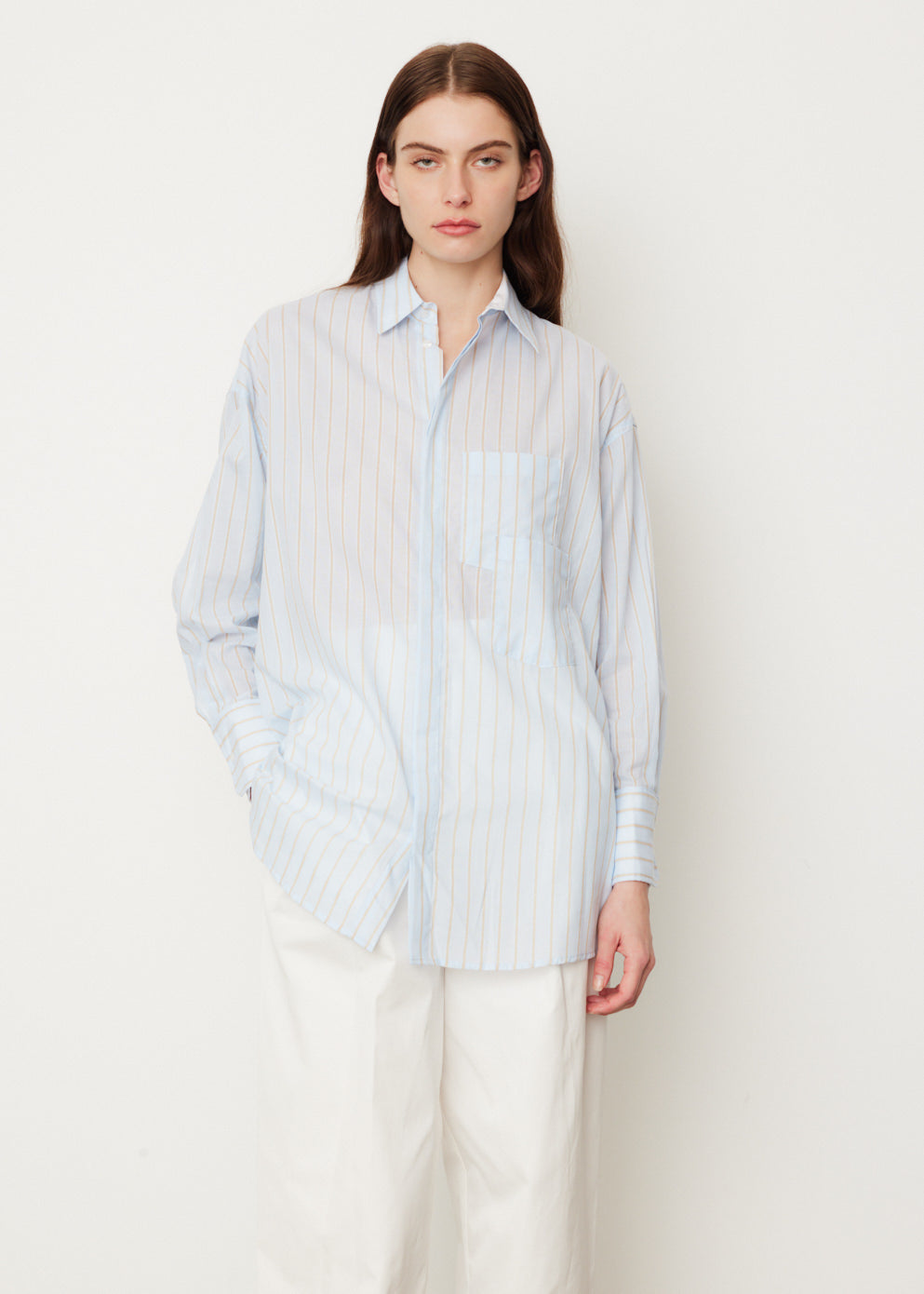 Stripe Cotton Boyfriend Shirt