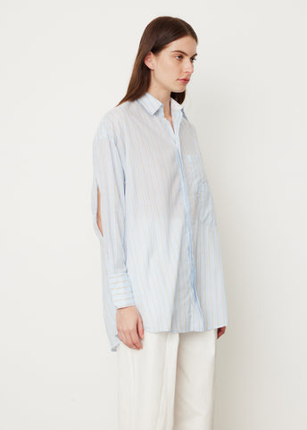 Stripe Cotton Boyfriend Shirt