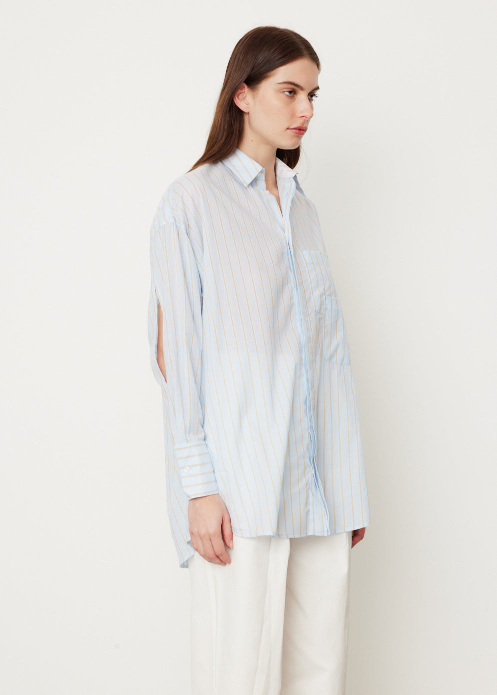 Stripe Cotton Boyfriend Shirt