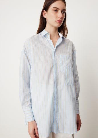 Stripe Cotton Boyfriend Shirt