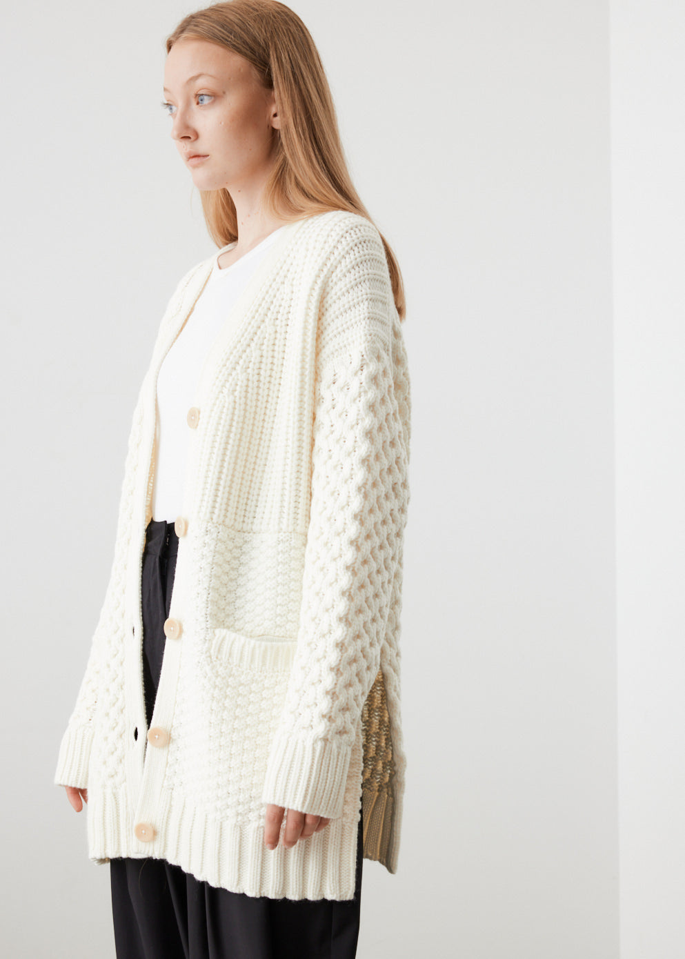 Patchwork Knit Cardigan