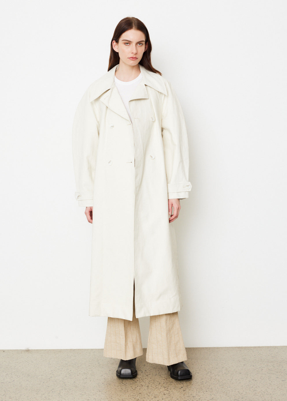 Coated Linen Trench
