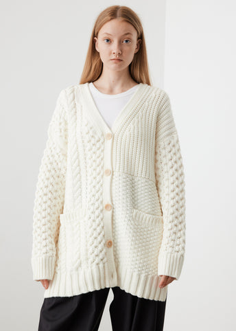 Patchwork Knit Cardigan