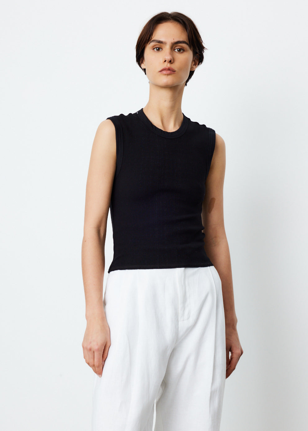 Cropped Rib Muscle Tank