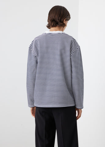 Long Sleeve Crewneck Stripe T-Shirt