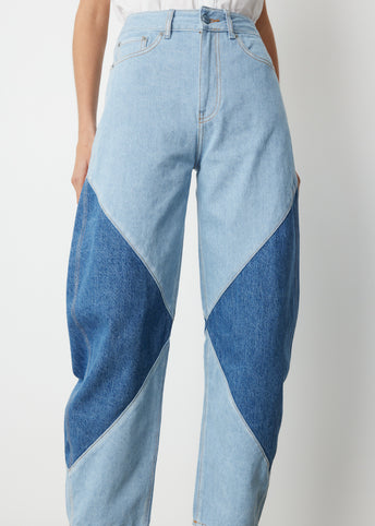 Cutline Bleach Jeans