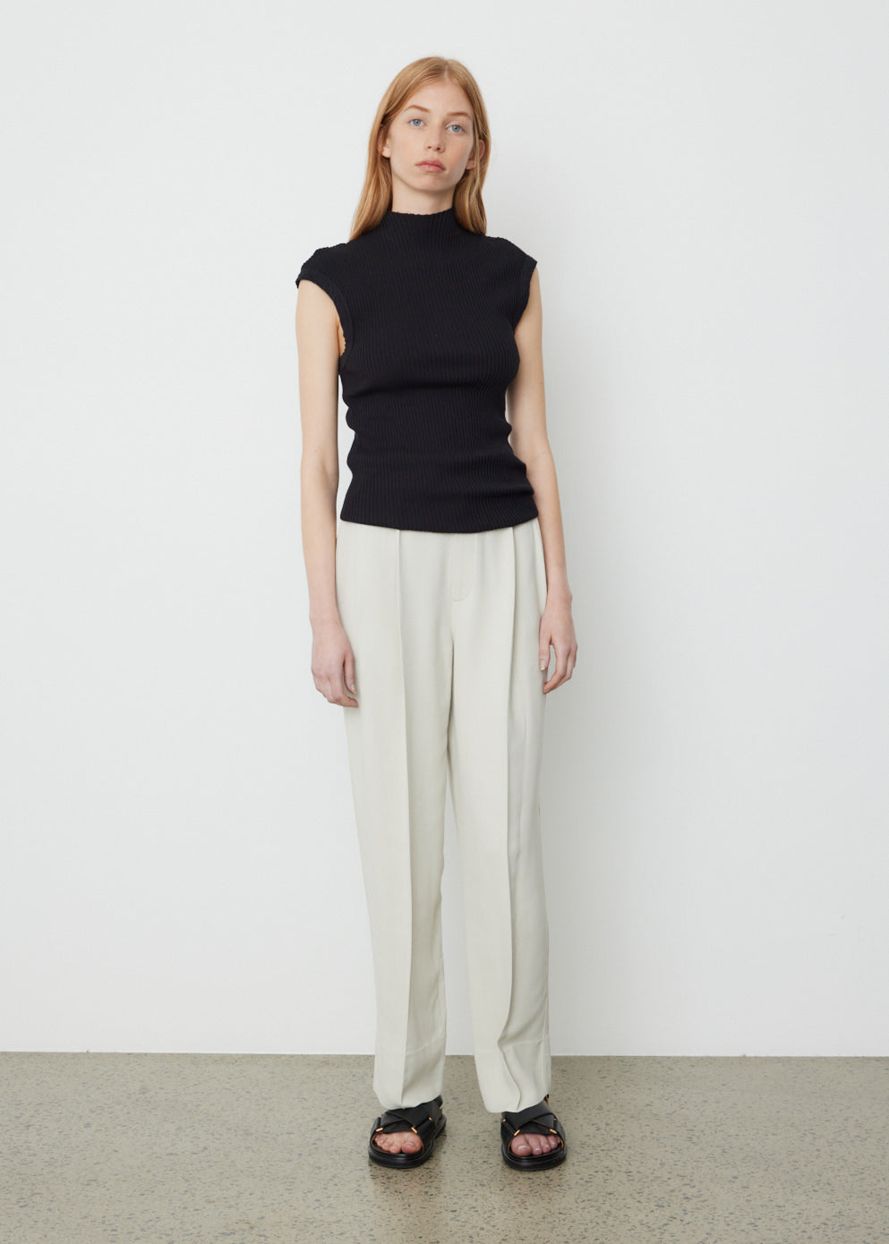 Raised Neck Drapey Rib Tank