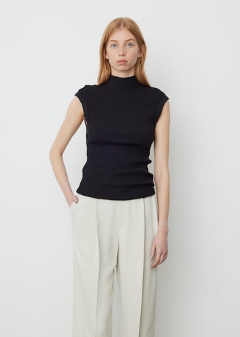 Raised Neck Drapey Rib Tank