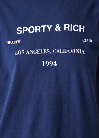 LA Health Club T Shirt Navy/Wh