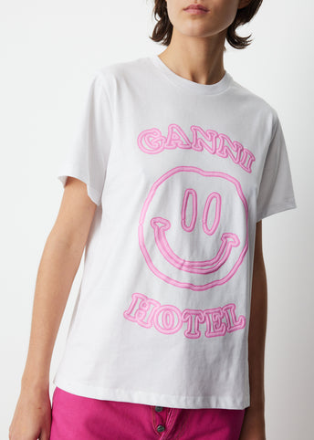 GANNI Navy 'Ganni Hotel' T-Shirt