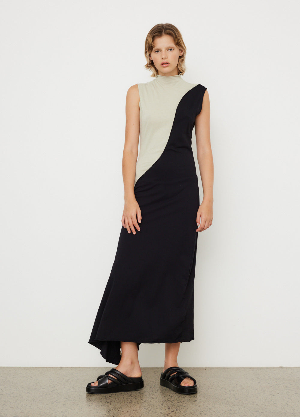 Panelled Raised Neck Tank Dress