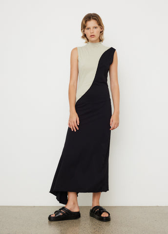 Panelled Raised Neck Tank Dress