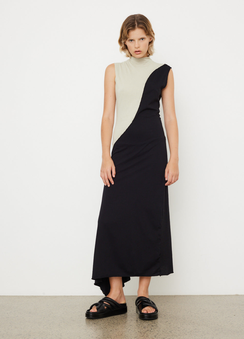Panelled Raised Neck Tank Dress