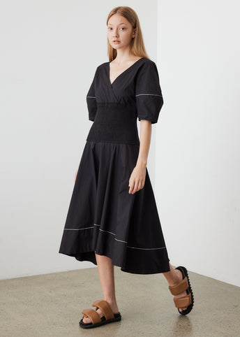Smocked Poplin Dress