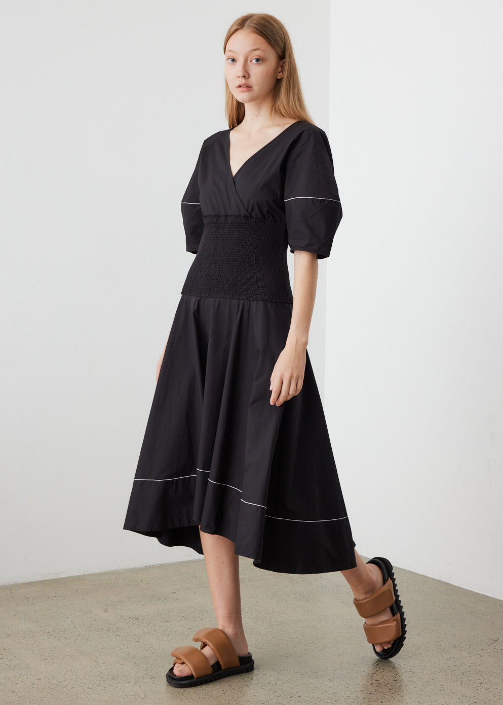 Smocked Poplin Dress