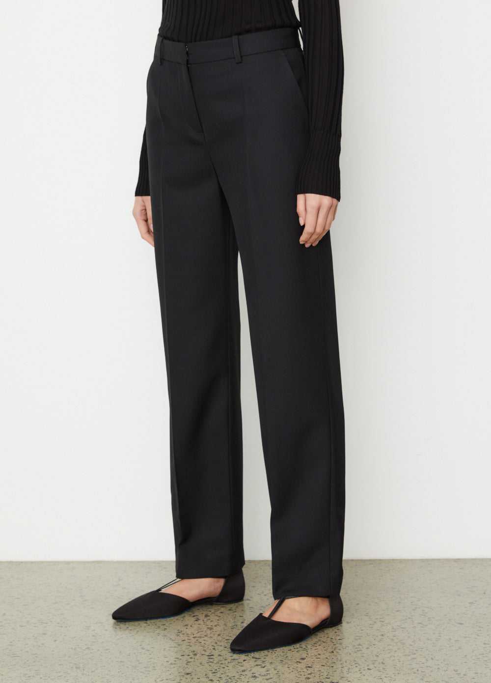 Mid-Waist Straight Trousers