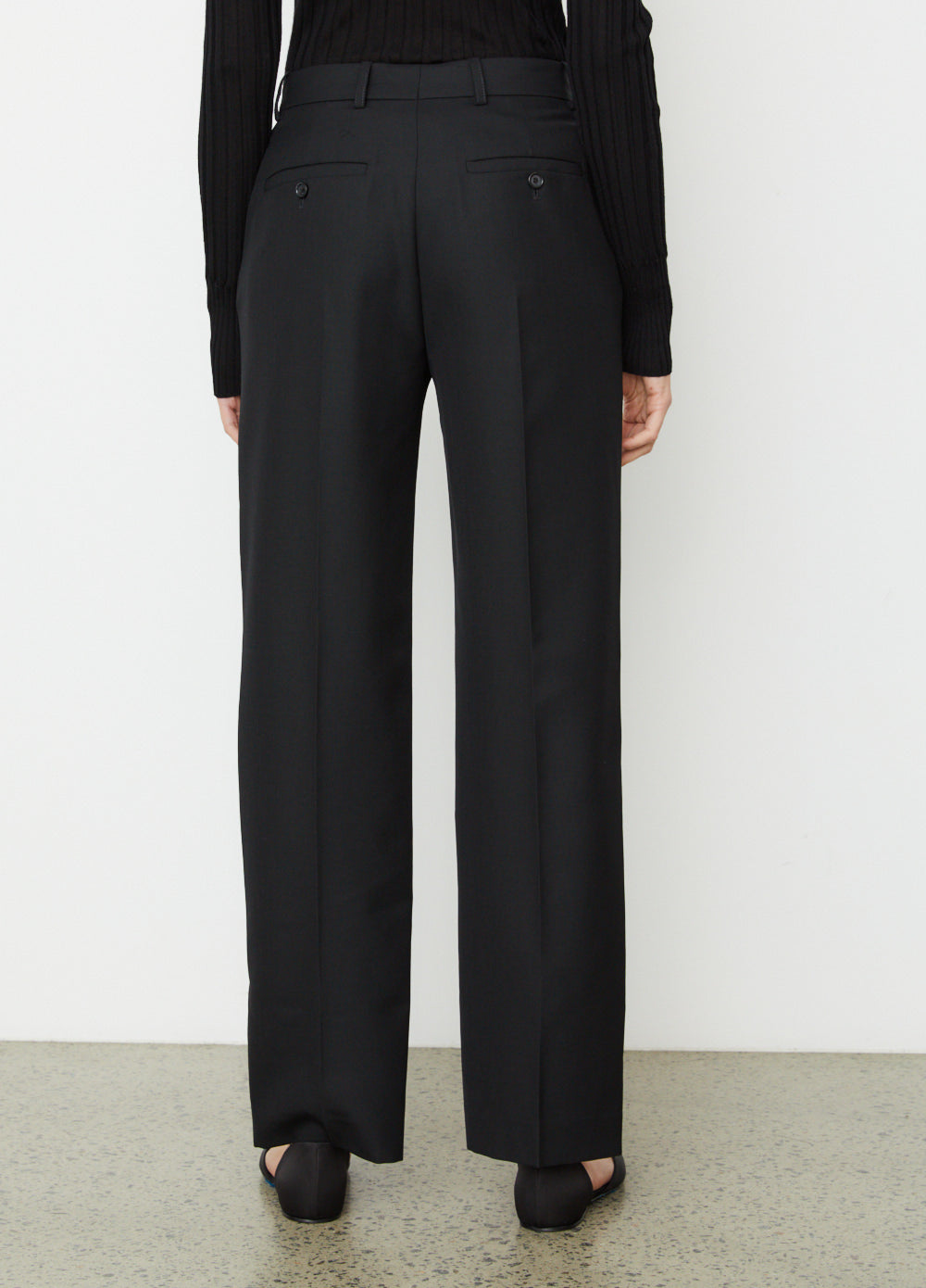 Mid-Waist Straight Trousers