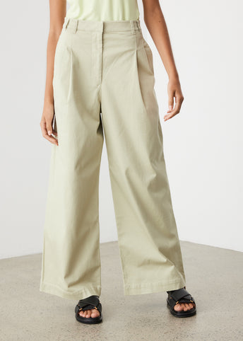 Wide Leg Twill Pants