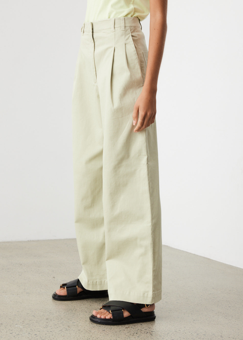 Wide Leg Twill Pants