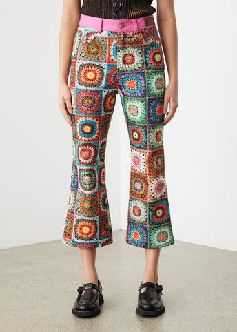 Irene Crochet Printed Pants