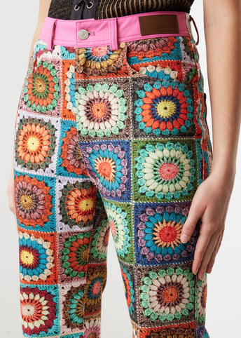 Irene Crochet Printed Pants