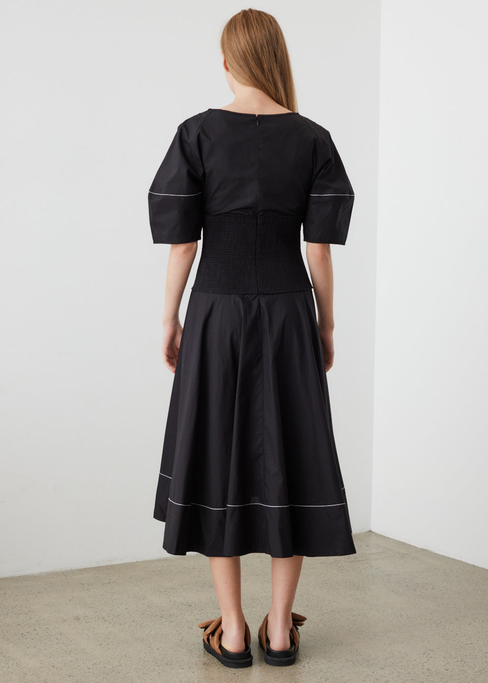 Smocked Poplin Dress