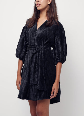 Pleated Satin Dress