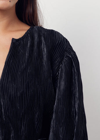 Pleated Satin Dress