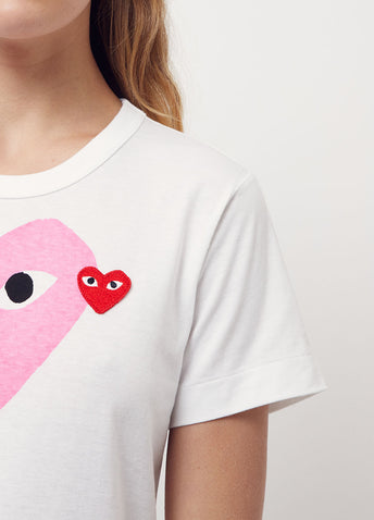 Comme Des Garçons Play heart-print Crew Neck T-shirt | Pink