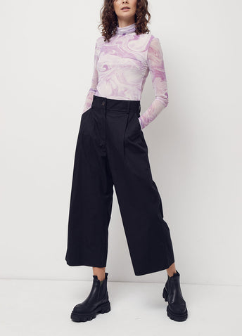 Printed Mesh Rollneck Top