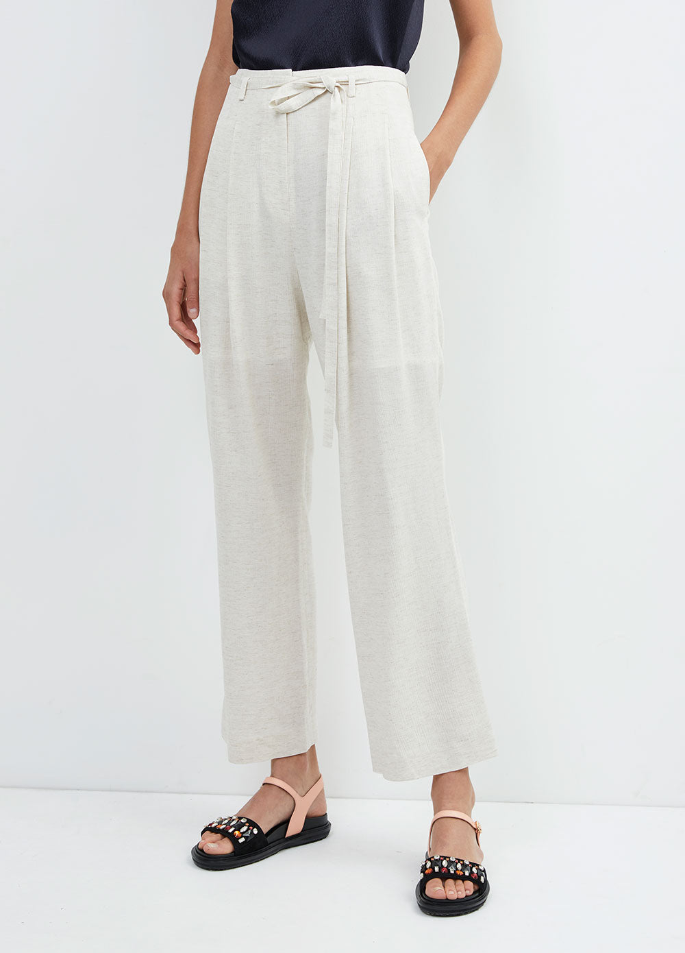 Belted Two Tuck Pants