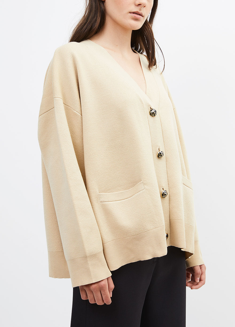 Monogram Button Cardigan
