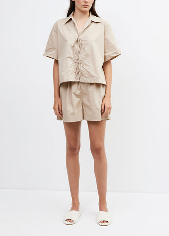 Tie Front Poplin Shirt