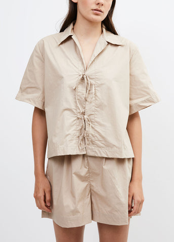 Tie Front Poplin Shirt