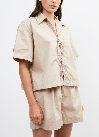 Tie Front Poplin Shirt