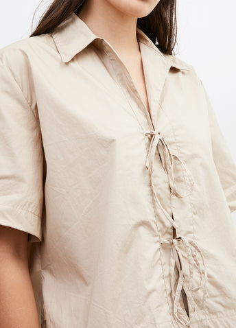 Tie Front Poplin Shirt