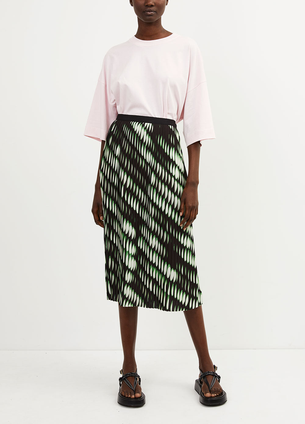 Sarean Pleated Printed Skrt