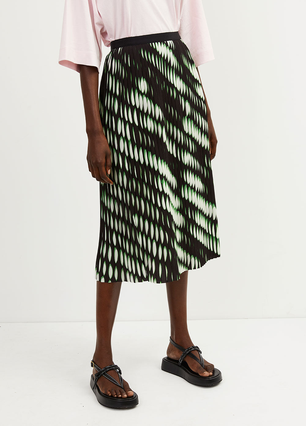 Sarean Pleated Printed Skrt
