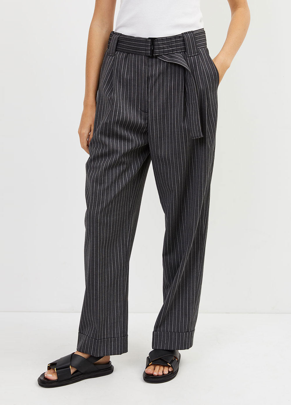 Stripe Belt Pants