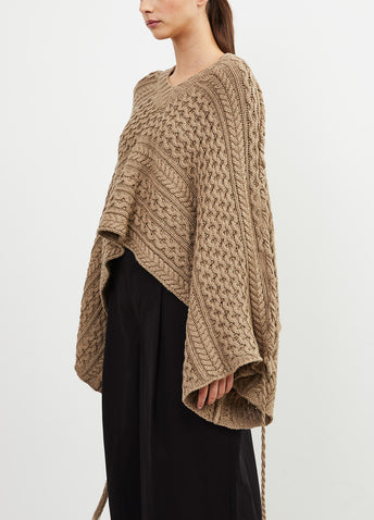 Cropped V-Neck Cable knit