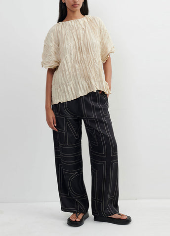 Crinkled Silk T-shirt