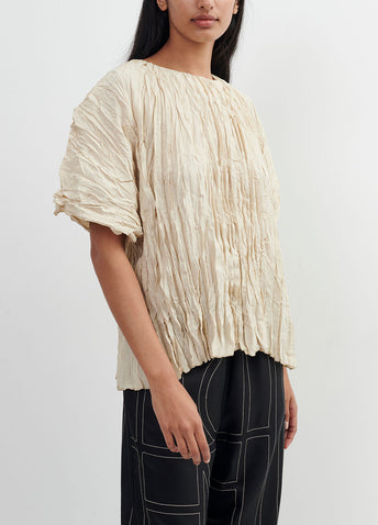 Crinkled Silk T-shirt