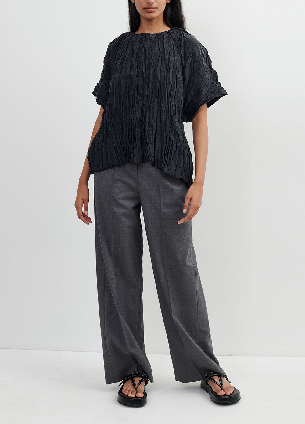 Crinkled Silk T-shirt