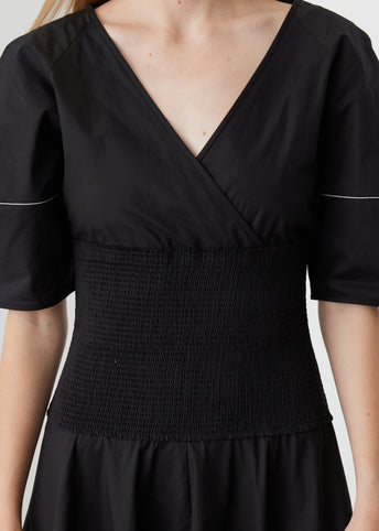 Smocked Poplin Dress