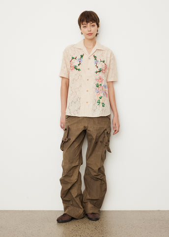 Flower Mushroom Embroidery Shirt