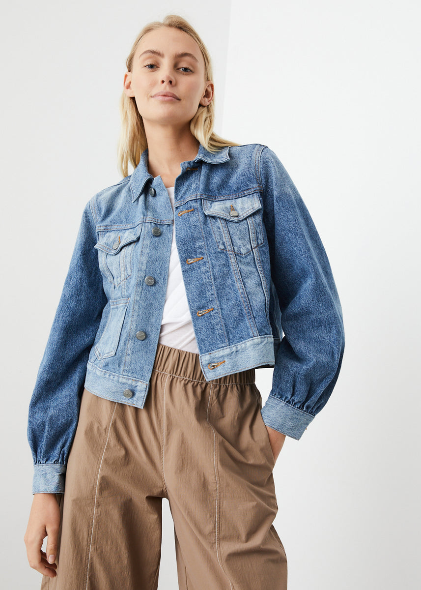 Ganni denim coat hotsell