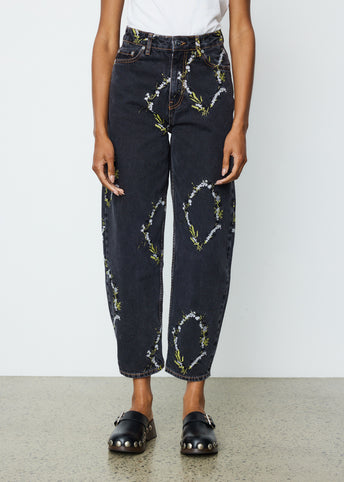 Embroidery Denim Stary Jeans