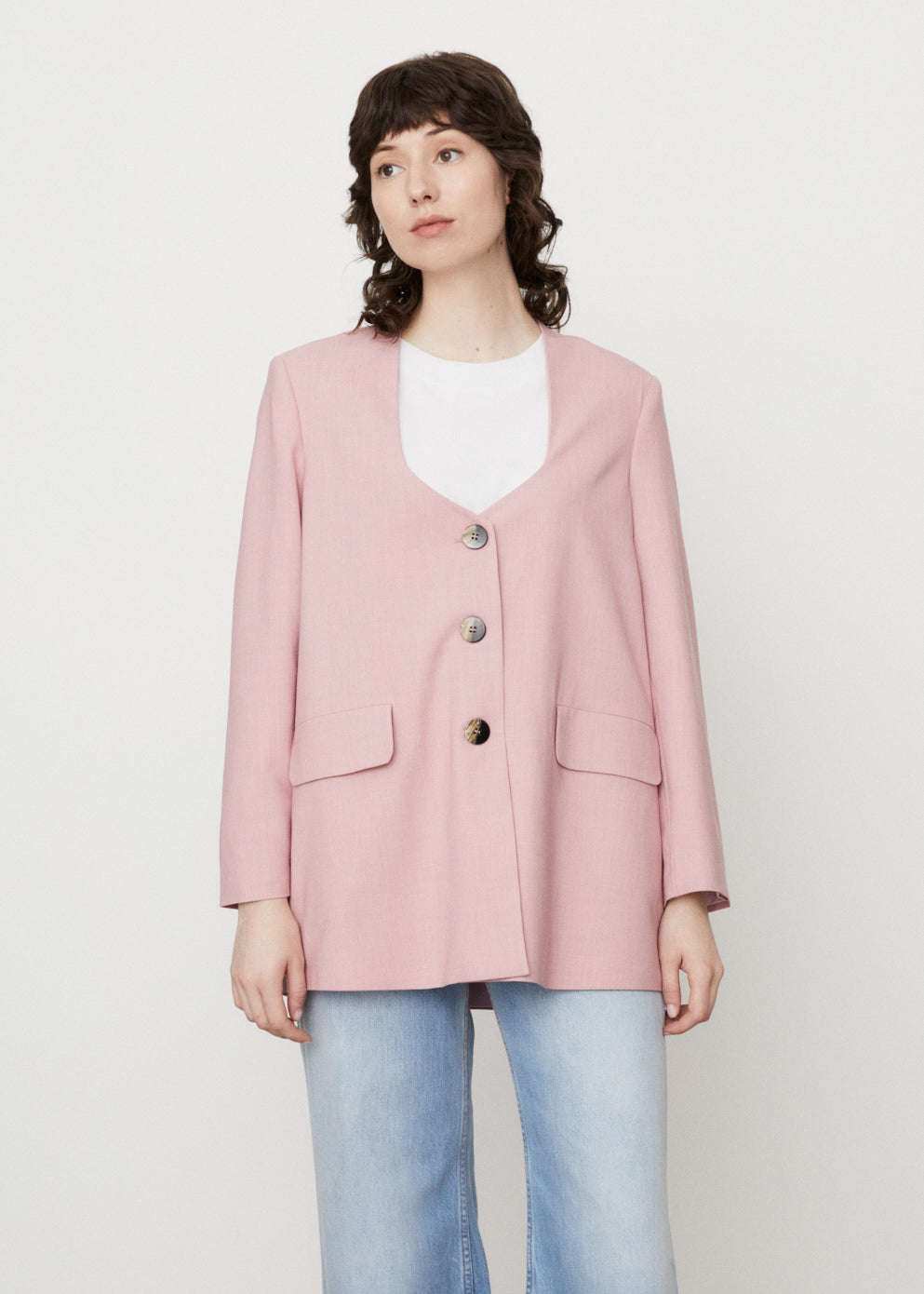 Drapey Melange Oversized Blazer