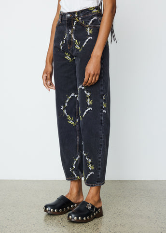 Embroidery Denim Stary Jeans