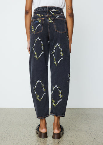 Embroidery Denim Stary Jeans